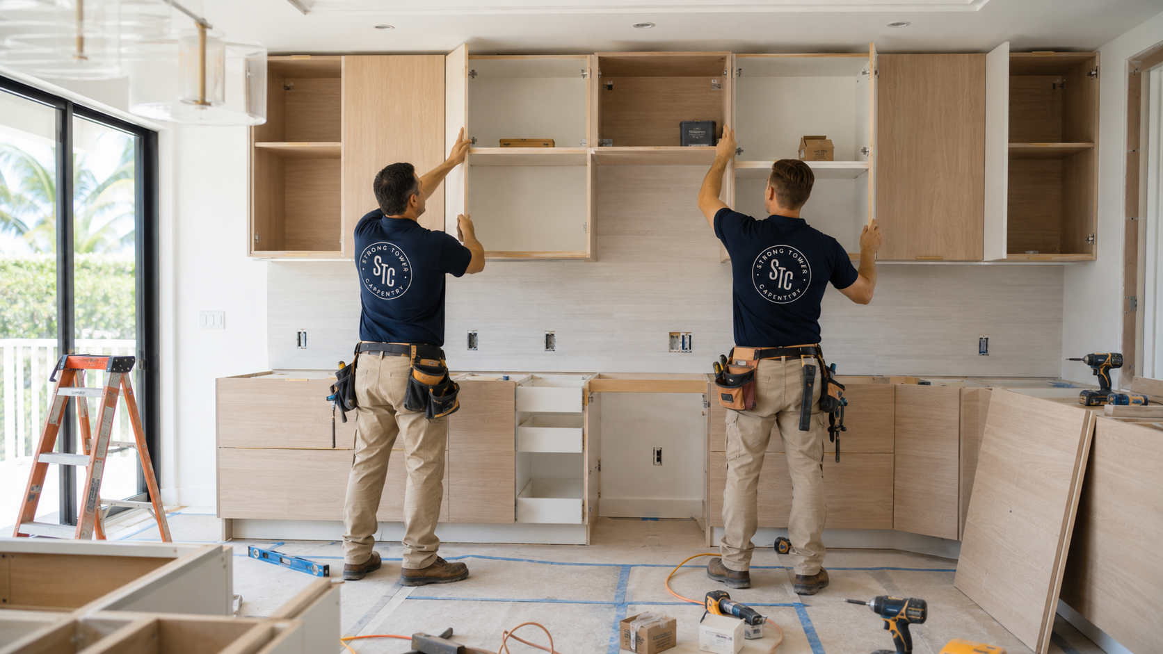 Strong Tower Carpentry installing cabinetry