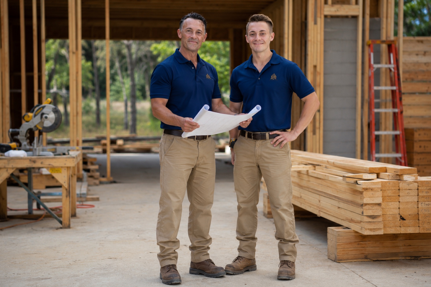 Strong Tower Carpentry father and son team on a job site